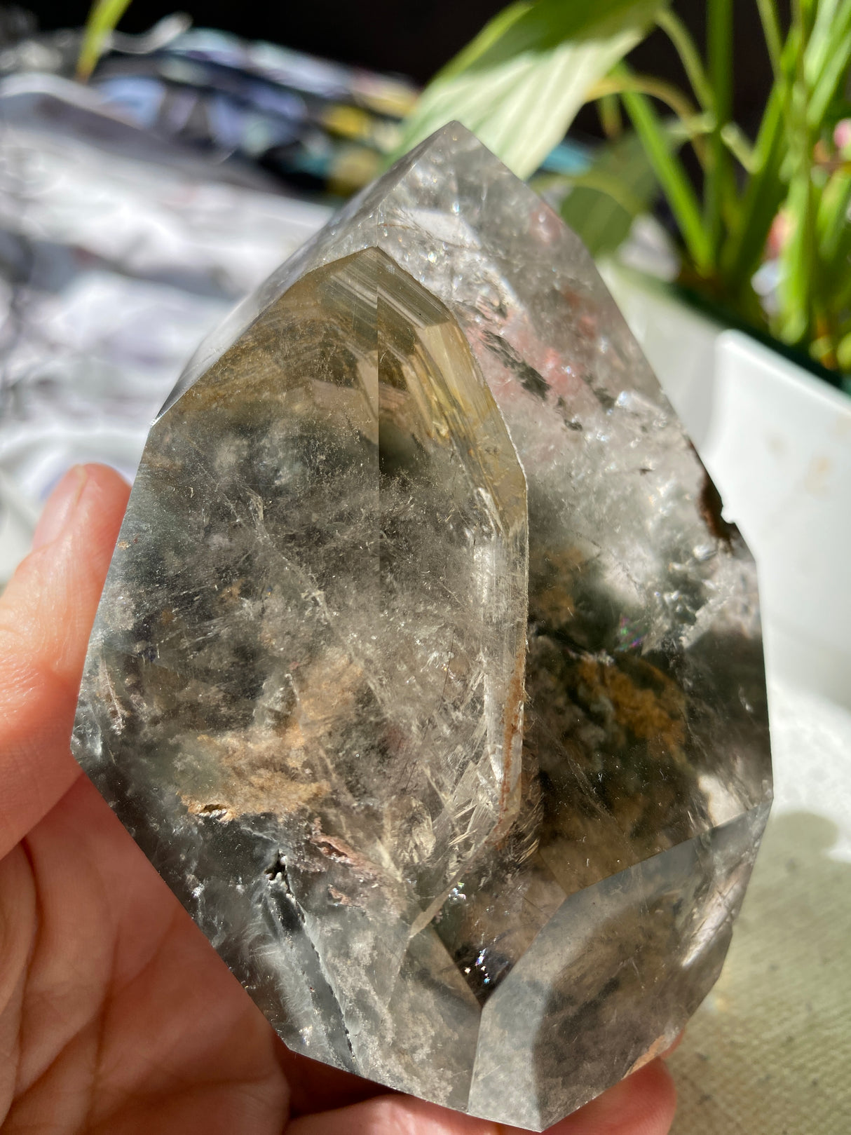 Garden Quartz (Lodolite) Double-Terminated Polished Crystal | GQF-03
