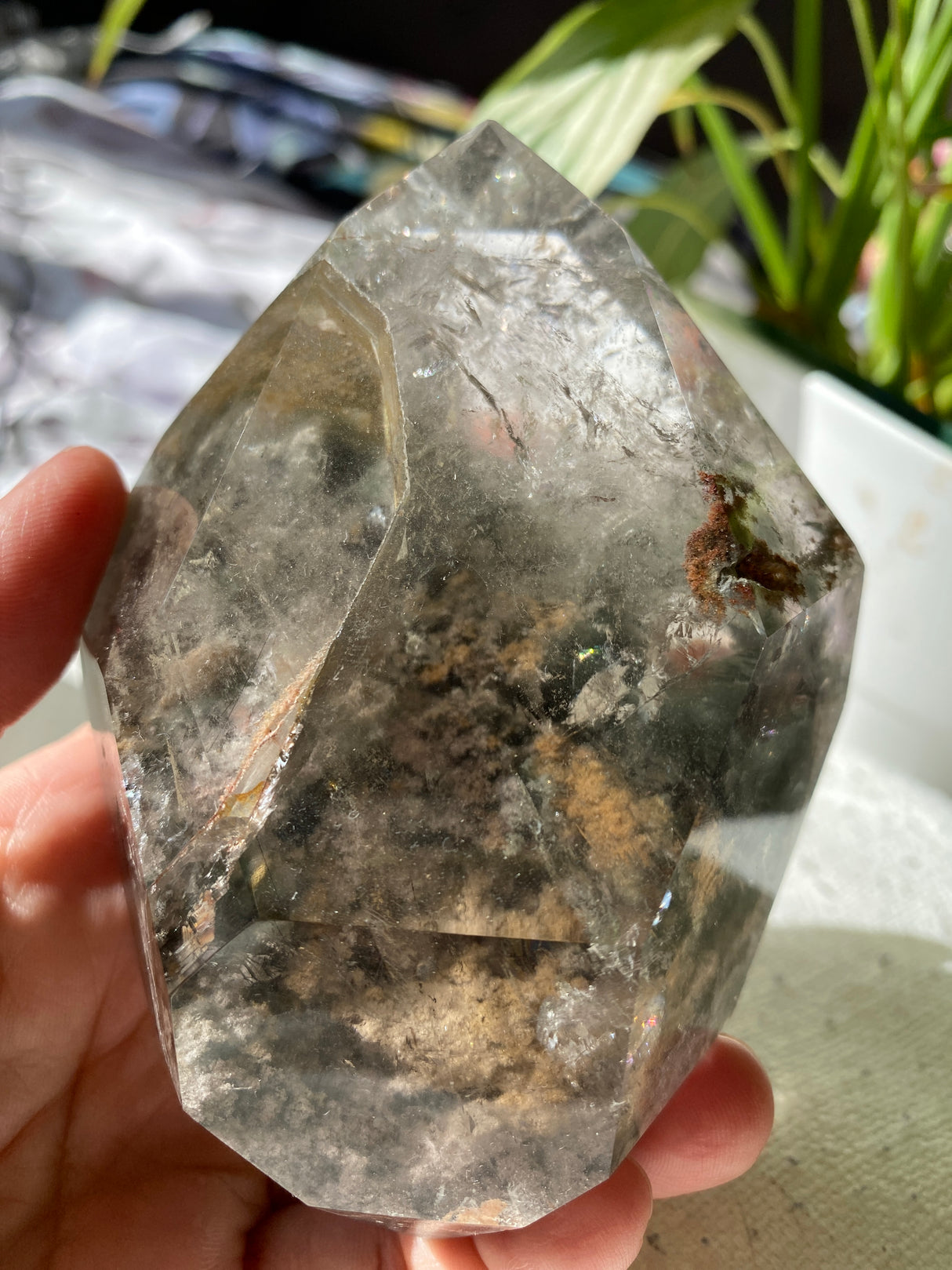 Garden Quartz (Lodolite) Double-Terminated Polished Crystal | GQF-03