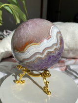 Amethyst & Banded Agate Crystal Sphere 983g AMAS-01 |