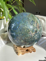 Collector's Moss Agate Druzy Sphere with Natural Crystal Cavities 5kg MOSB-01