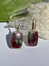 Eudialyte Rectangle Sterling Silver Earrings PEGJ35