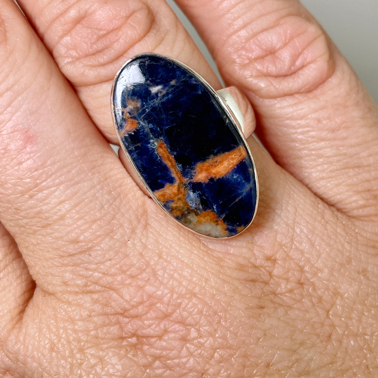 Sodalite oval adjustable s.7 ring KRGJ2073