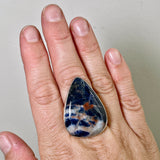 Sodalite teardrop ring with hammered band s.8.75 KRGJ937