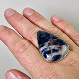 Sodalite teardrop ring with hammered band s.8.75 KRGJ937