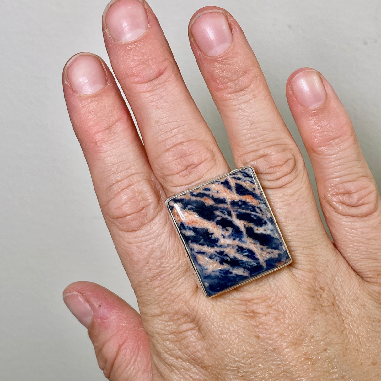 Sodalite square statement ring s.11 KRGJ938
