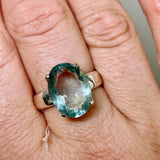 Fluorite Oval Faceted Ring s.9 PRGJ303a