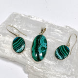 Malacholla (Malachite and Chrysocolla) Oval Cabochon Earrings PEGJ357