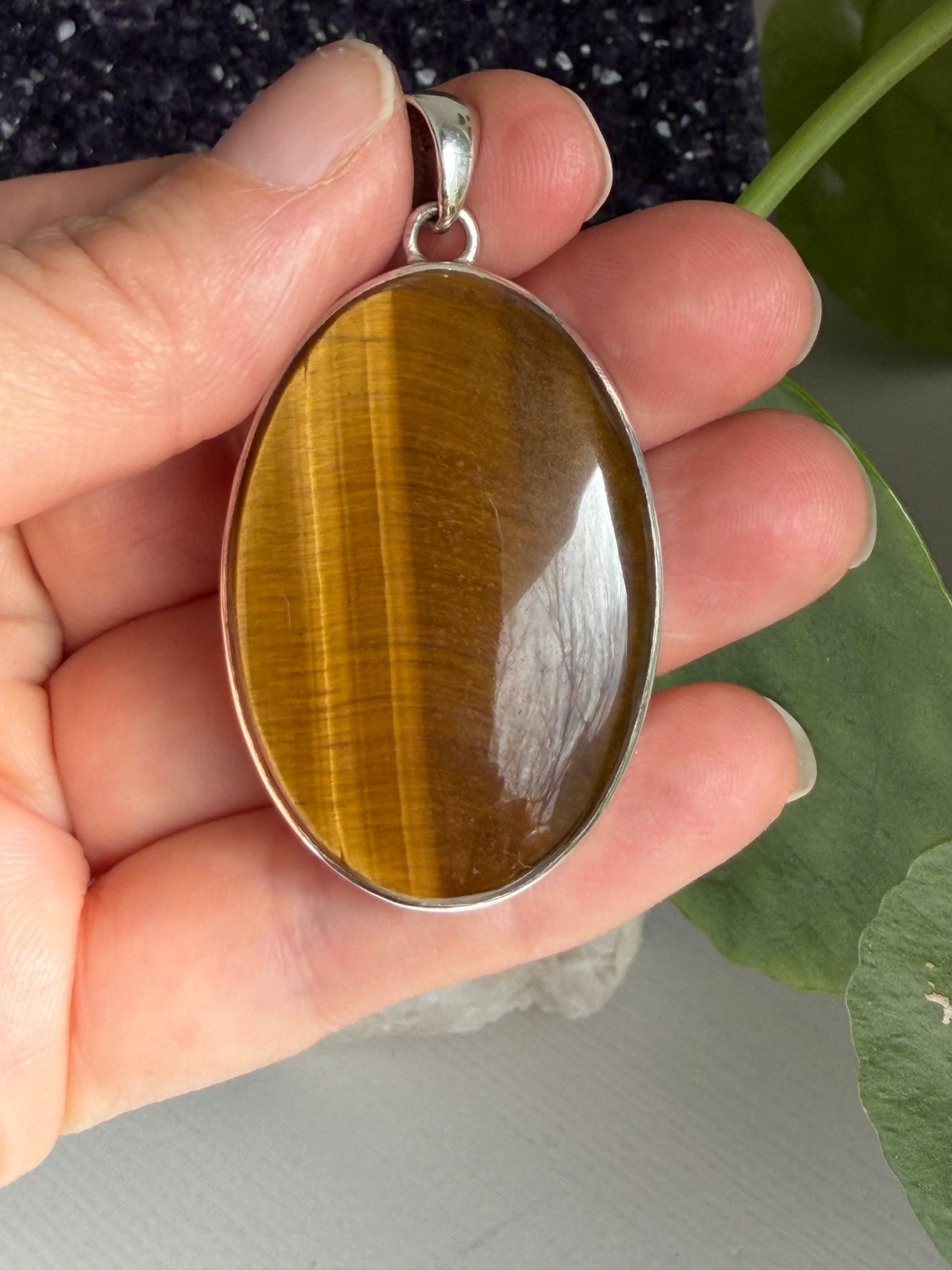 Golden Tiger's Eye Oval Sterling Silver Pendant KPGJ2021
