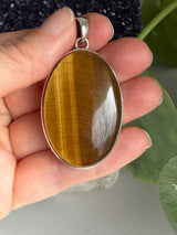 Golden Tiger's Eye Oval Sterling Silver Pendant KPGJ2021
