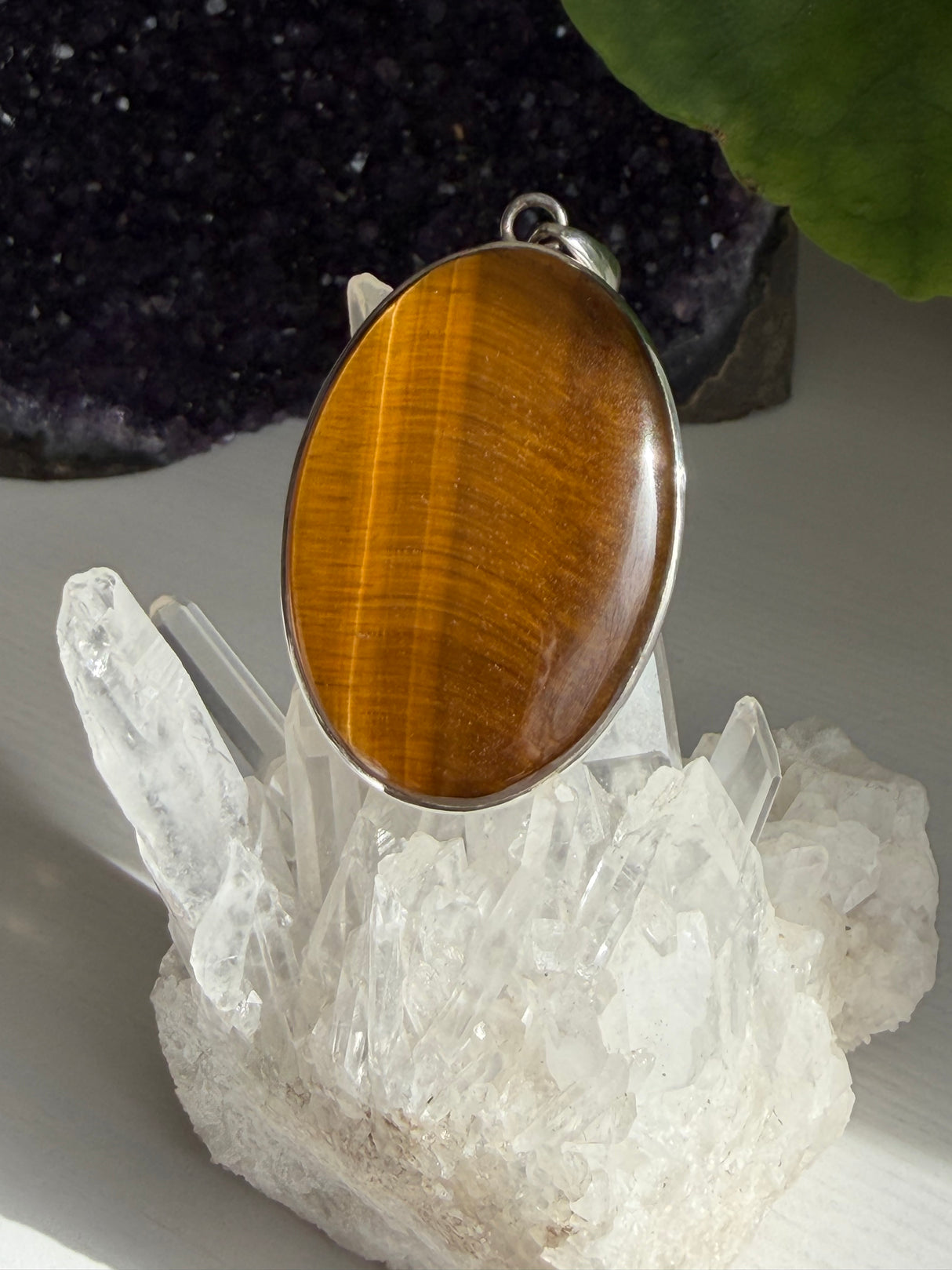 Golden Tiger's Eye Oval Sterling Silver Pendant KPGJ2021