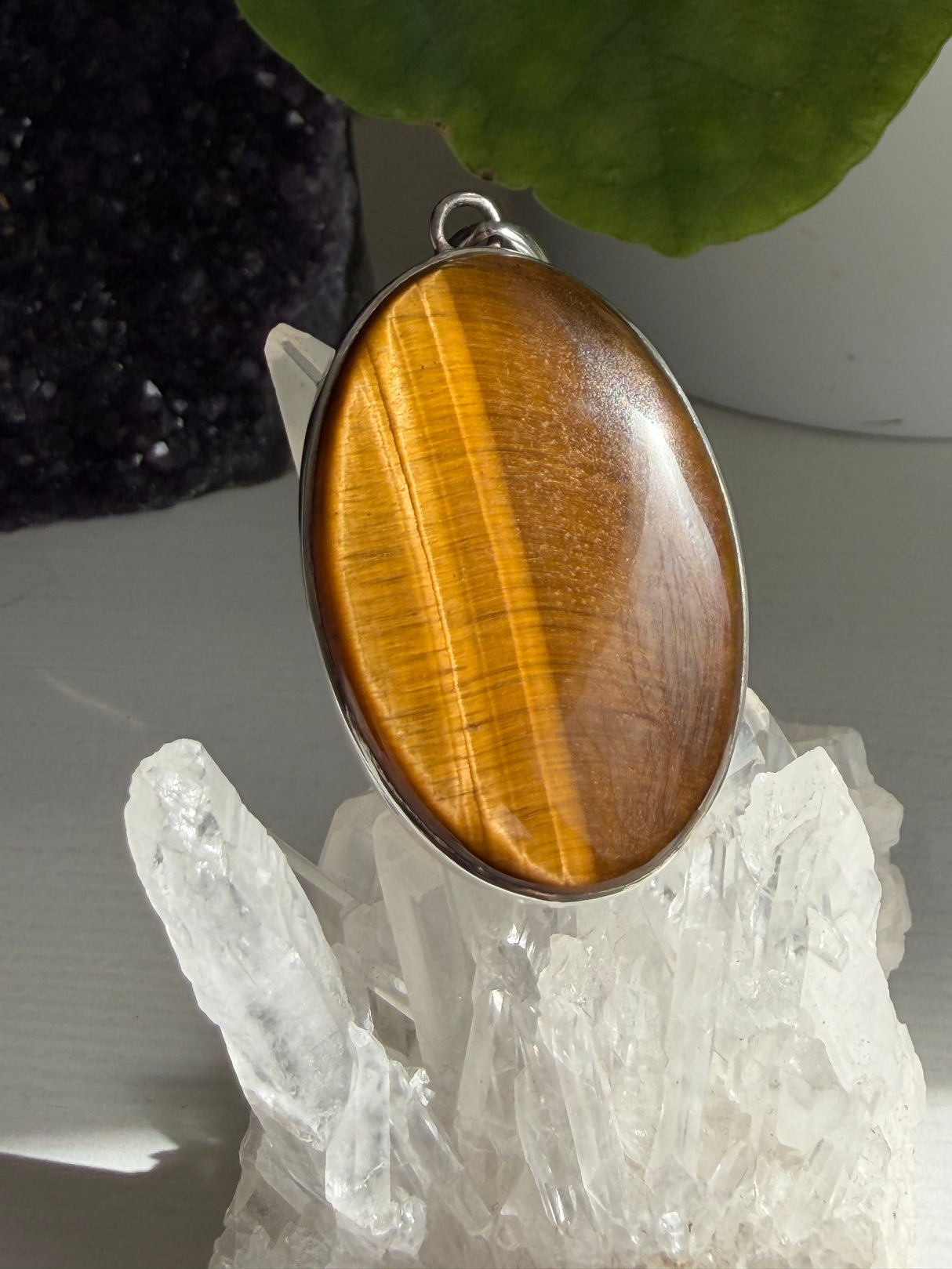 Golden Tiger's Eye Oval Sterling Silver Pendant KPGJ2021