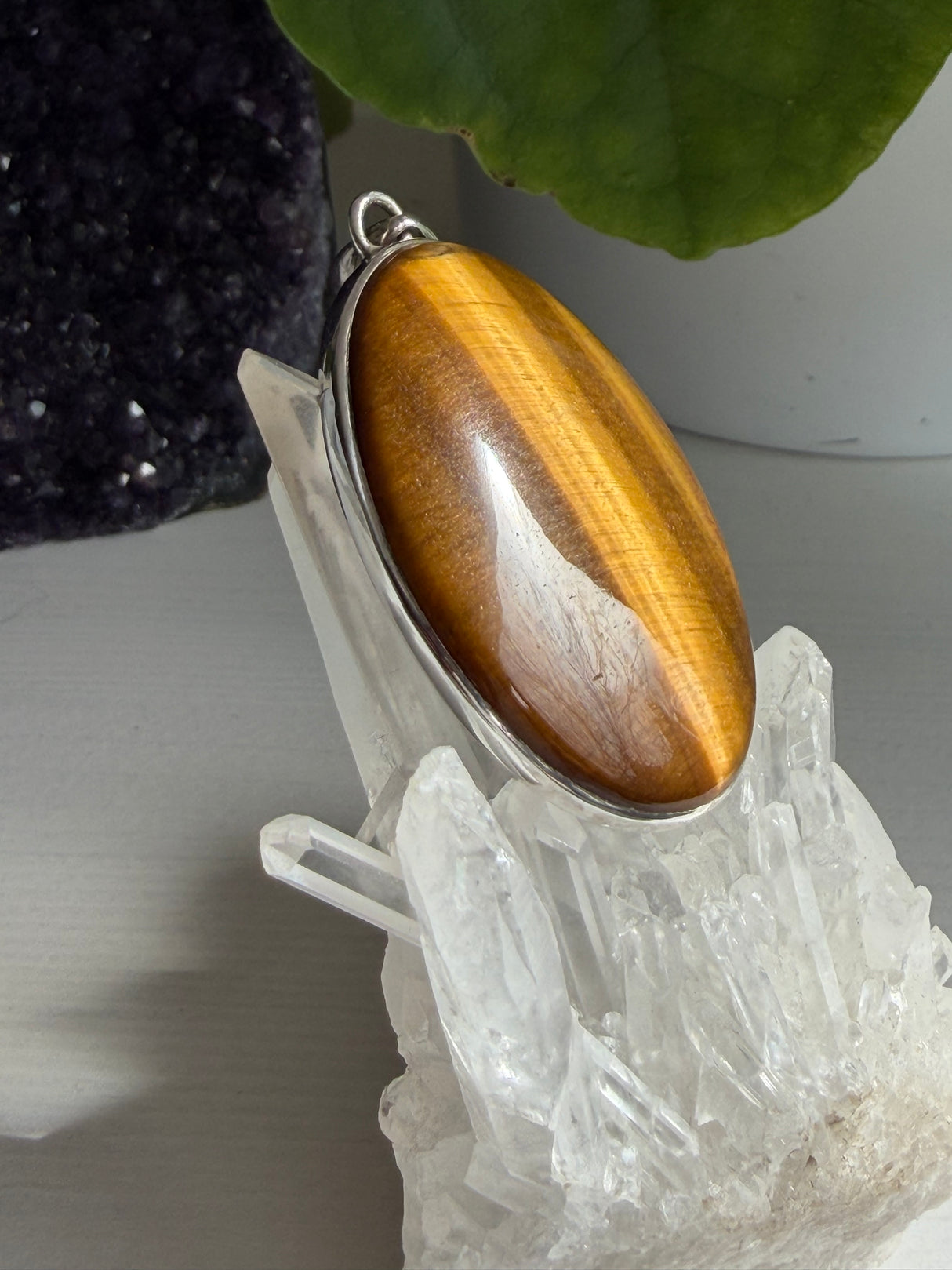 Golden Tiger's Eye Oval Sterling Silver Pendant KPGJ2021