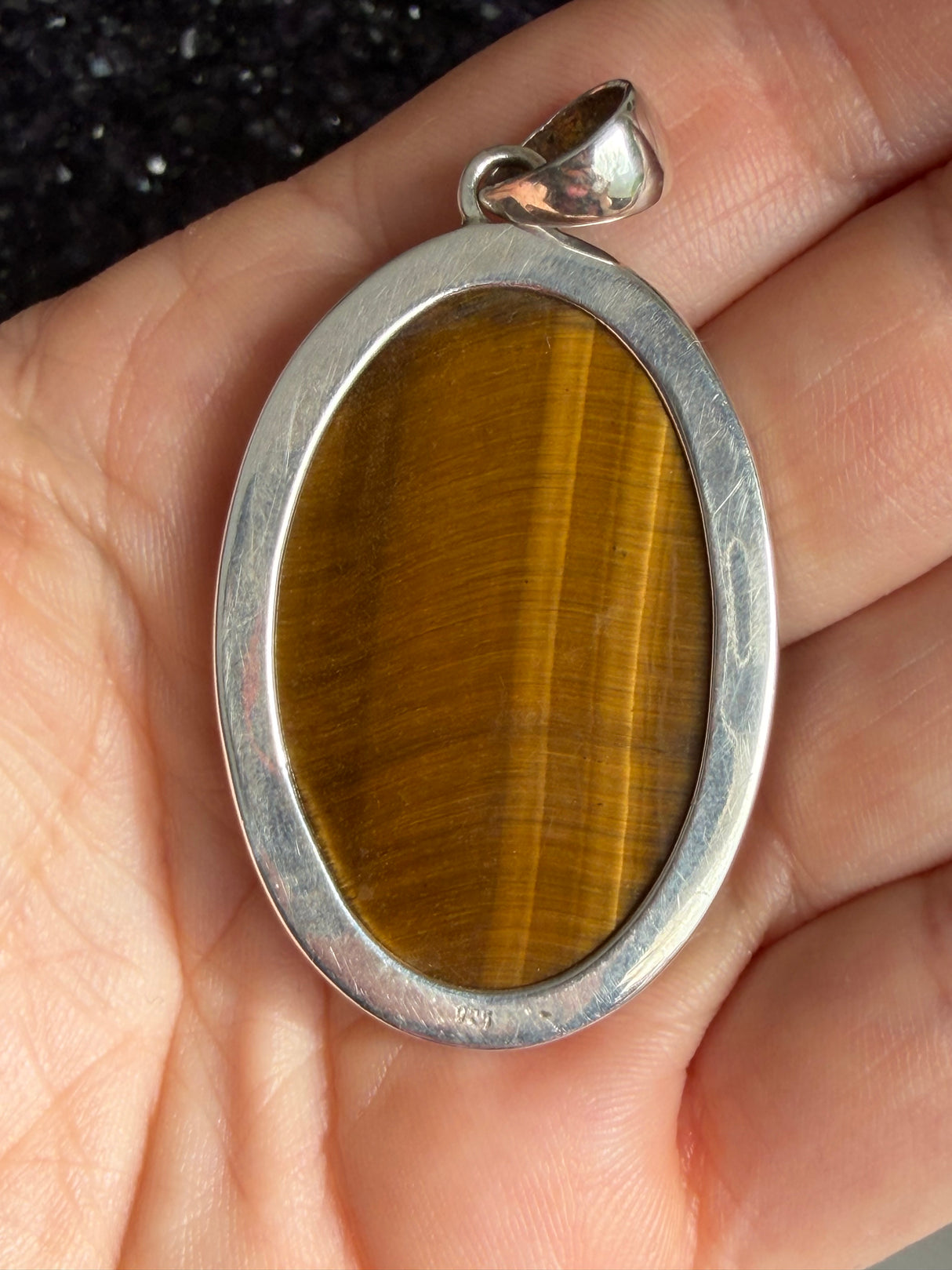 Golden Tiger's Eye Oval Sterling Silver Pendant KPGJ2021