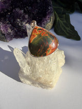 Cherry Creek Jasper Pear Cabochon Pendant in Sterling Silver KPGJ2174