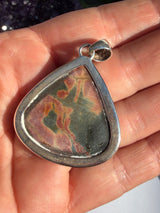 Cherry Creek Jasper Pear Cabochon Pendant in Sterling Silver KPGJ2174