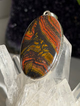 Tiger Iron Oval Sterling Silver Pendant KPGJ4063