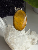 Golden Tiger's Eye Oval Sterling Silver Pendant KPGJ4206