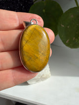 Golden Tiger's Eye Oval Sterling Silver Pendant KPGJ4206