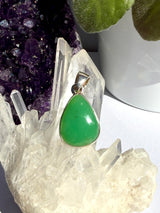 Chrysoprase Teardrop Sterling Silver Pendant KPGJ4460