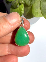 Chrysoprase Teardrop Sterling Silver Pendant KPGJ4460