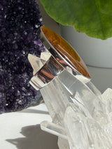 Golden Tiger's Eye Sterling Silver Statement Ring Size 11 KRGJ1291