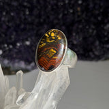Tiger Iron Oval Sterling Silver Ring Size 7 KRGJ3056