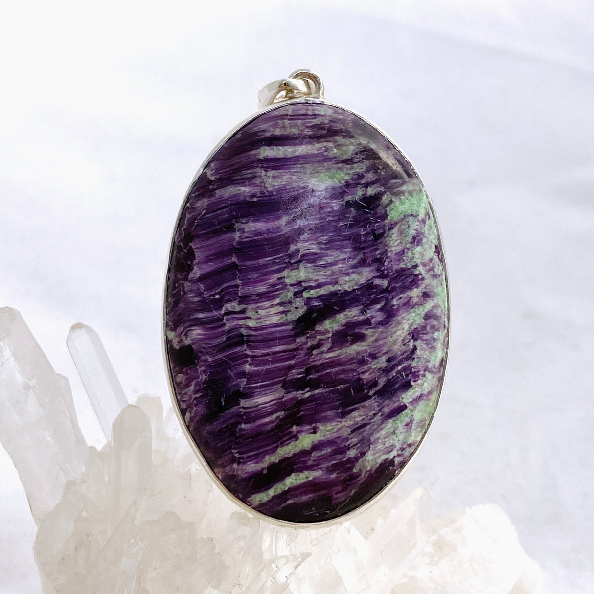 Kammererite Oval Cabochon Pendant KPGJ4746