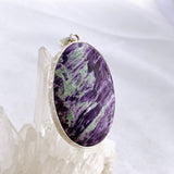 Kammererite Oval Cabochon Pendant in a Hammered Setting KPGJ4747