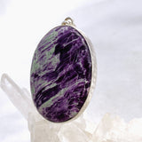 Kammererite Oval Cabochon Pendant in a Hammered Setting KPGJ4747