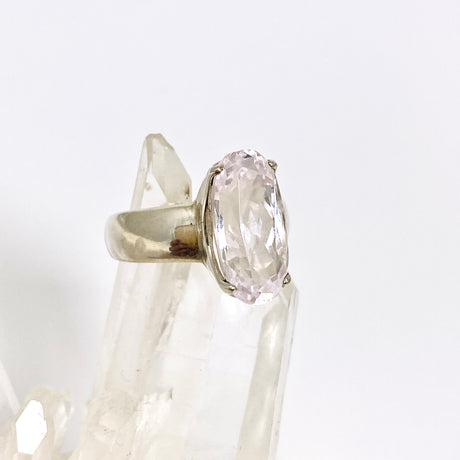 Kunzite Oval Faceted Ring Size 8.5 PRGJ524