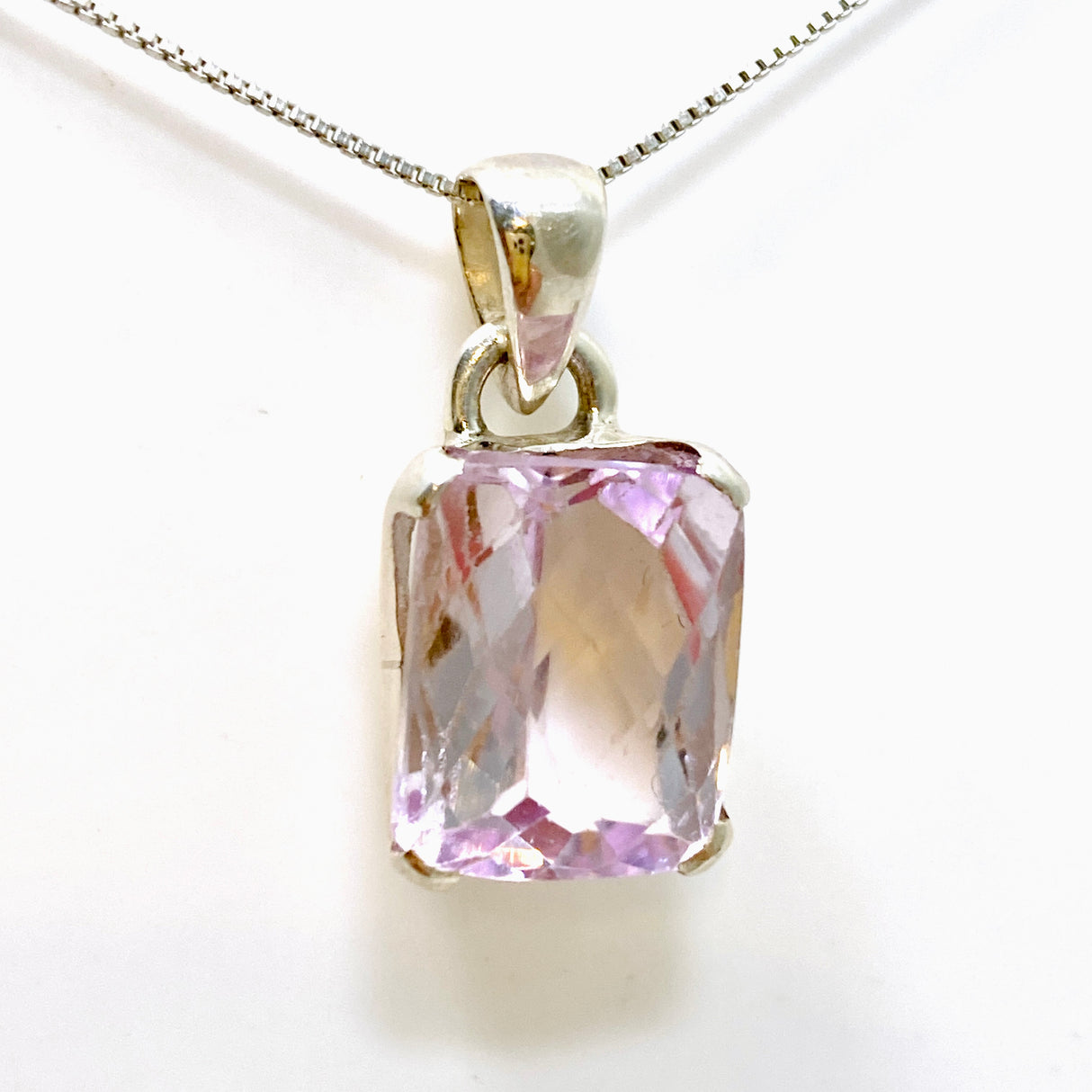 Kunzite Rectangular Faceted Pendant PPGJ882