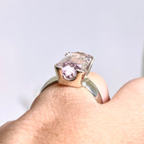 Kunzite Rectangular Faceted Ring Size 9.5 PRGJ674