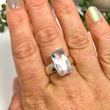 Kunzite Rectangular Faceted Ring Size 9.5 PRGJ674