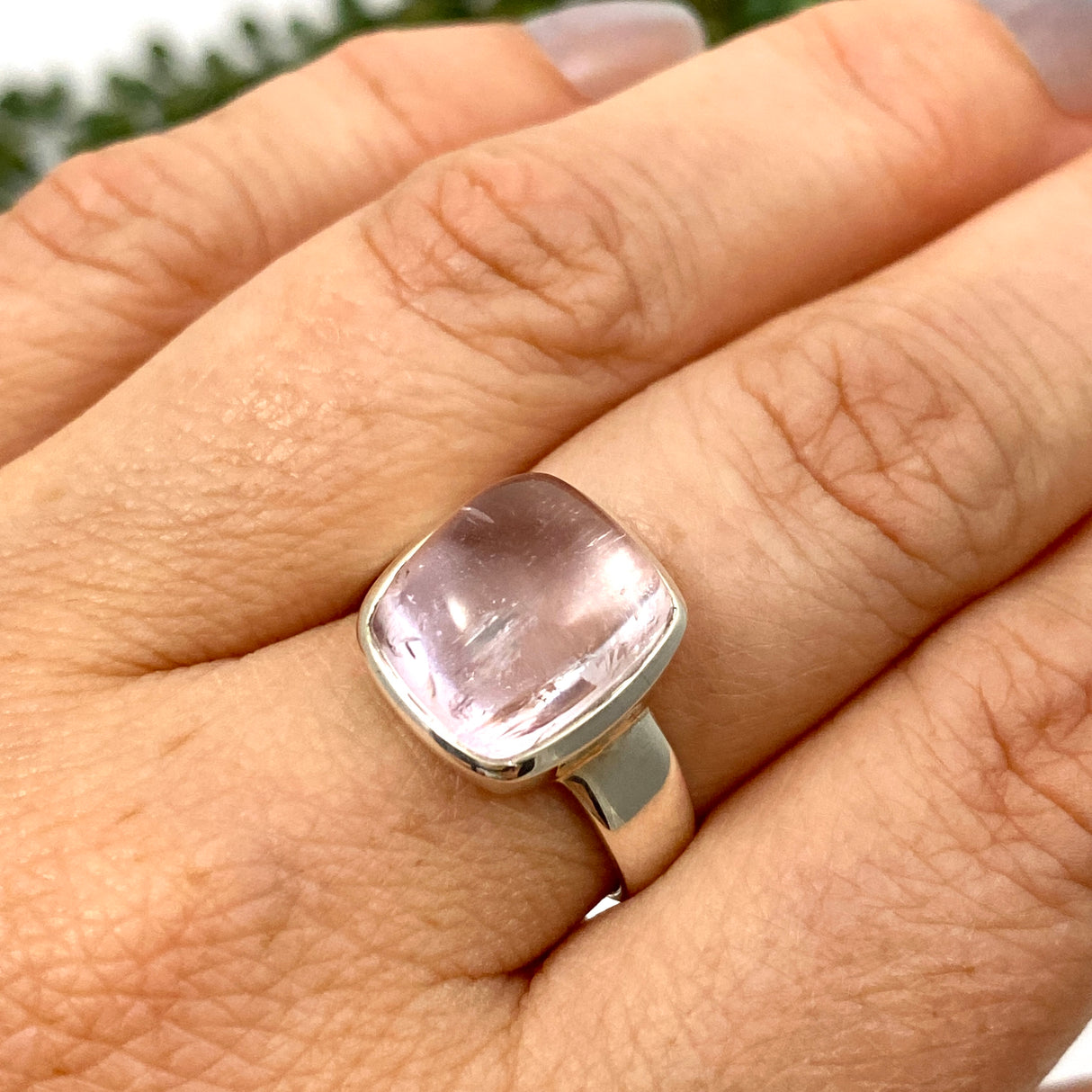 Kunzite Square Ring Size 7.5 PRGJ454