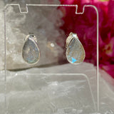 Labradorite faceted teardrop stud earrings KEGJ1060