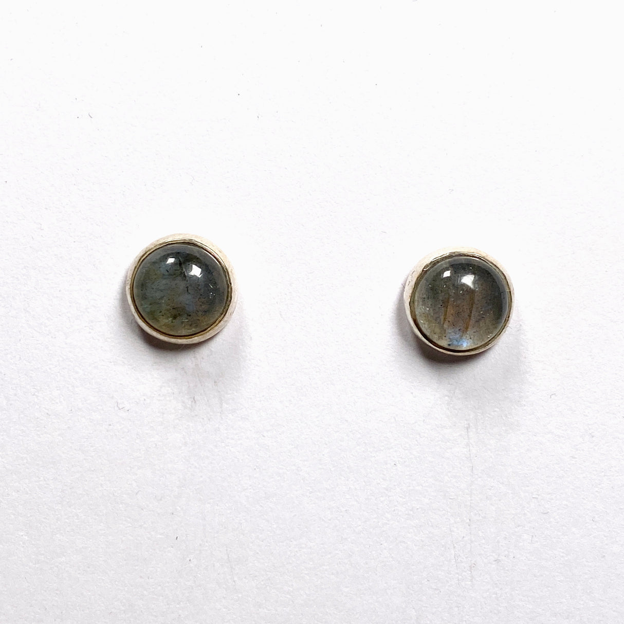 Labradorite round cabochon stud earrings KEGJ828