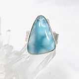 Larimar Triangular Ring with Hammered Band Size 11 KRGJ3101
