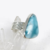 Larimar Triangular Ring with Hammered Band Size 11 KRGJ3101