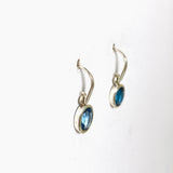 London Blue Topaz Oval Faceted Earrings PEGJ173