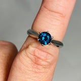 London Blue Topaz Round Solitaire Faceted Ring Size 7 HRGJ-57