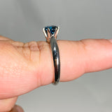 London Blue Topaz Round Solitaire Faceted Ring Size 7 HRGJ-57