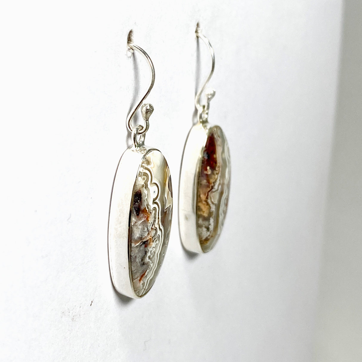 Mexican Crazy Lace Agate Oval Earrings KEGJ1514