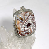 Mexican Crazy Lace Agate Square Pendant in a decorative hammered setting KPGJ4575