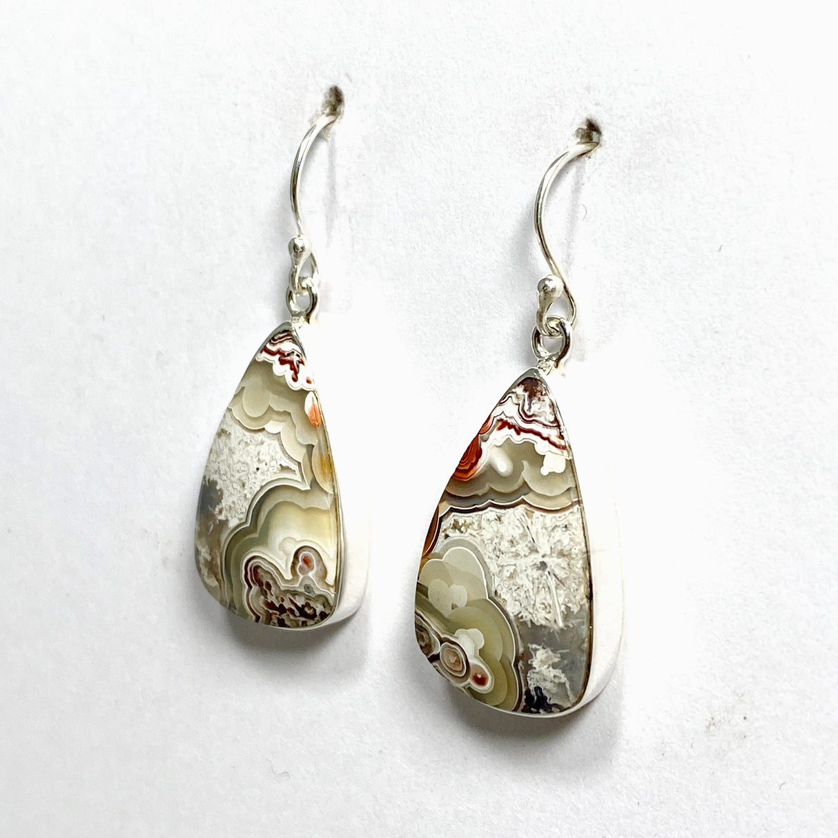 Mexican Crazy Lace Agate Teardrop Earrings KEGJ1515