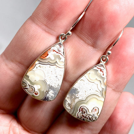 Mexican Crazy Lace Agate Teardrop Earrings KEGJ1515