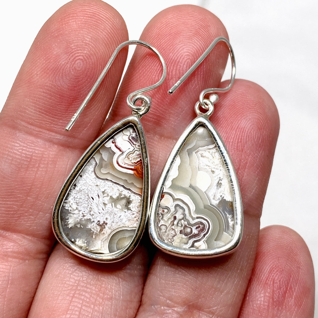 Mexican Crazy Lace Agate Teardrop Earrings KEGJ1515