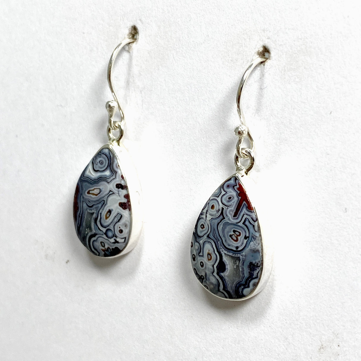 Mexican Crazy Lace Agate Teardrop Earrings KEGJ1516