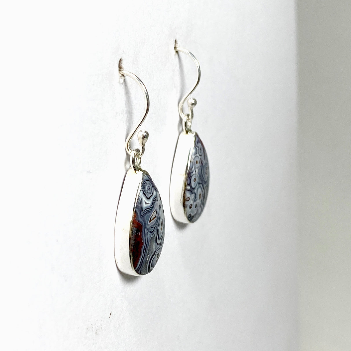 Mexican Crazy Lace Agate Teardrop Earrings KEGJ1516