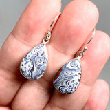 Mexican Crazy Lace Agate Teardrop Earrings KEGJ1516