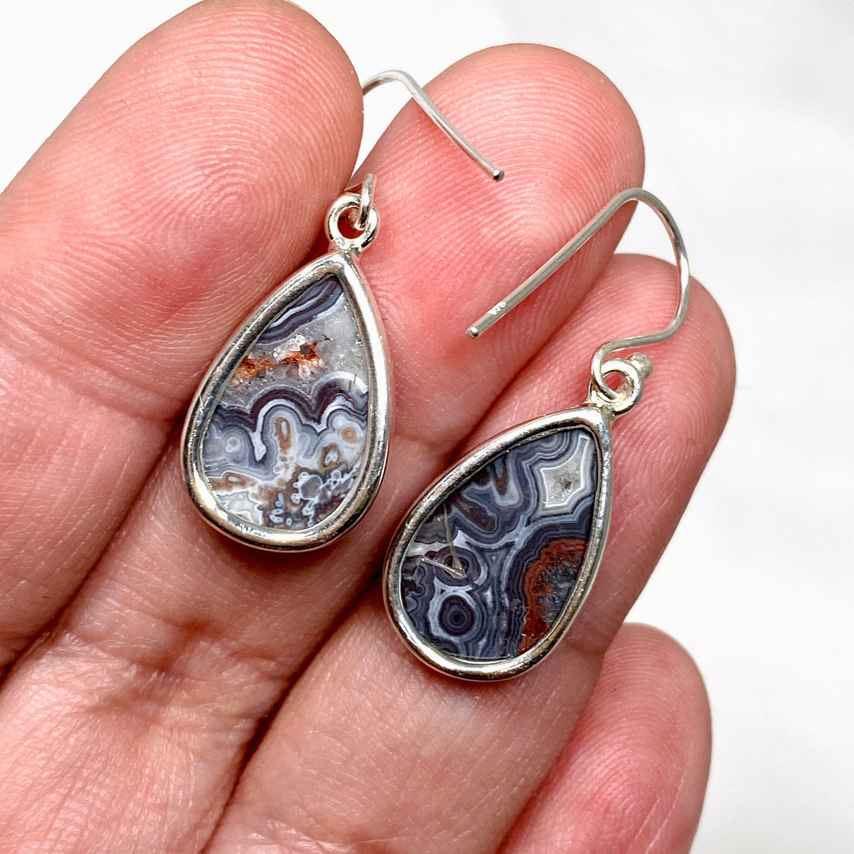 Mexican Crazy Lace Agate Teardrop Earrings KEGJ1516